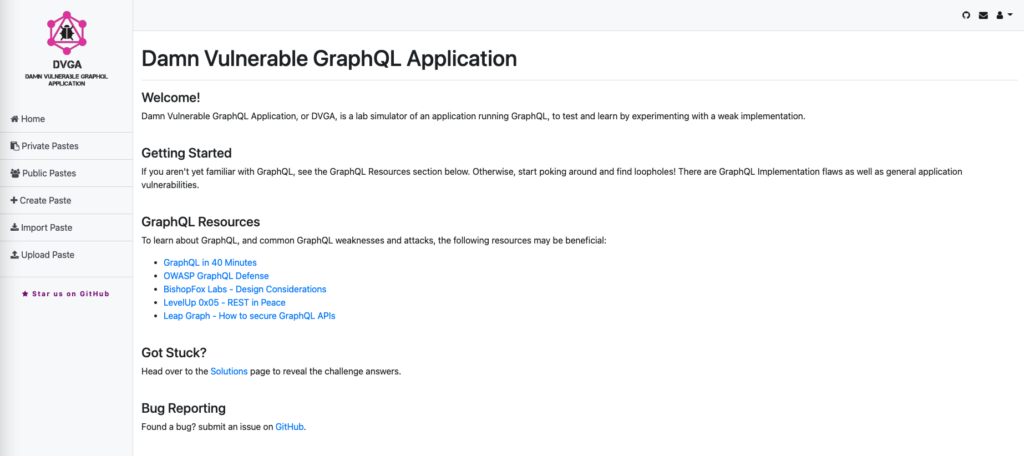 Damn Vulnerable GraphQL Application test