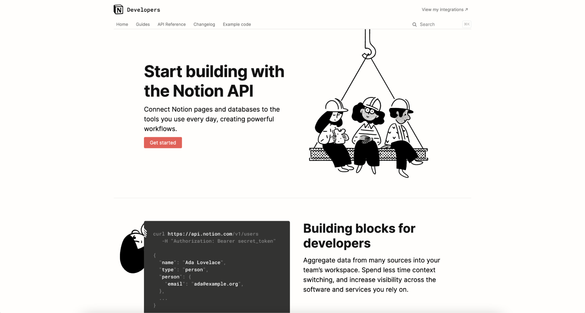 Notion API documentation example