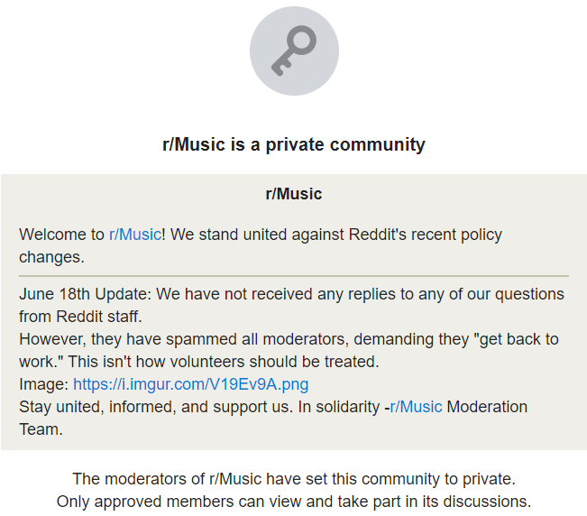 Reddit outage Subreddit example