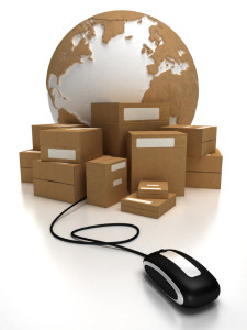 The world with a heap of packages connected to a mouse
